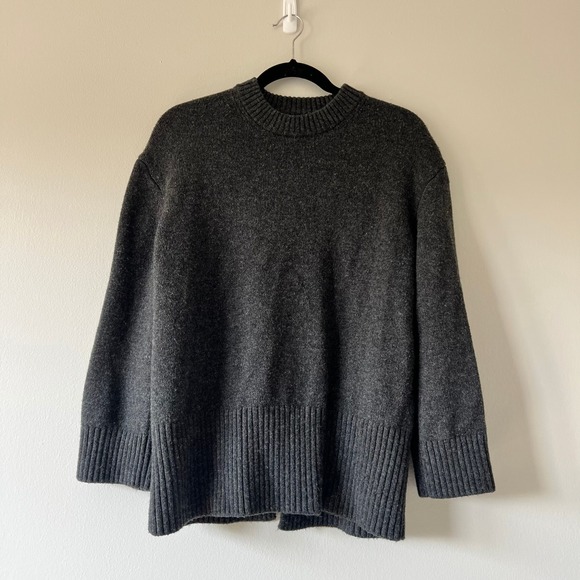 Samsøe Samsøe Ellette Crew Neck Sweater Womens XS Gray Wool Blend Knit Top - Picture 1 of 6